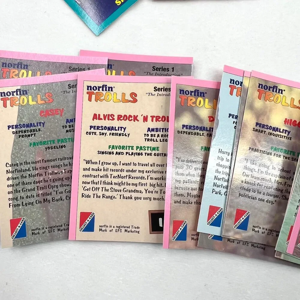Large Lot of Vintage Norfin Troll Collect-A-Cards